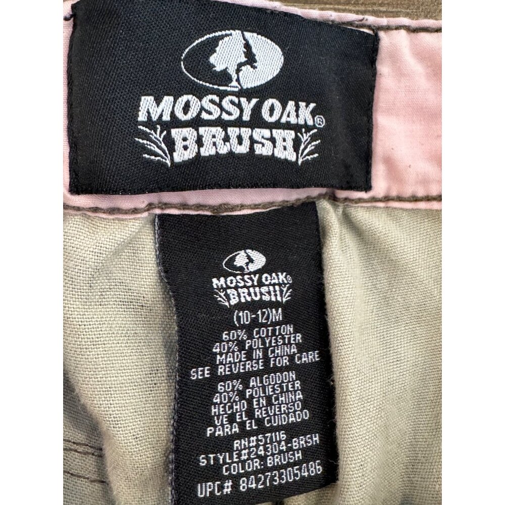 Mossy Oak Brush Cargo Pants women M 10-12 Camo Cotton Blend Beige Brown - Picture 3 of 4